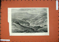 Old Antique Print 1871 Fine Art Burn Vat Ballater Deeside Scotland Hills 19th