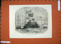 Old Antique Print 1871 Launch H.M.S Cyclops Sailing Ships Blackwall Art 19th