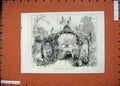 Old Antique Print 1871 Arrival Earl Pembroke Wilton Horse Carriage Arch 19th