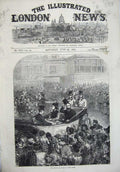 Old Antique Print 1872 Prince Wales Ascot Horse Races Sport Carriage Art 19th