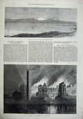 Old Antique Print 1872 Strait Fuca Mount Olympus Cockhedge Warrington Art 19th