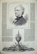 Original Old Antique Print Richard Westmacott Man Professor Sculpture Elkington