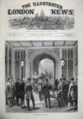 Original Old Antique Print Speaker'S Levee 1872 House Commons Parliament Men