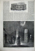 Original Old Antique Print 1872 Ancient Oratory Clement Rome Casket Sandringham