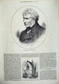 Old Antique Print 1872 Man Earl Ellenborough Waterside Church Gravesend 19th