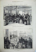 Old Antique Print 1872 Homless Children Refuges Dinner Lord Mayor Prizes 19th