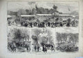 Old Antique Print 1872 Prince Wales Lynn Triumphal Arch Show Horses Art 19th