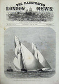 Old Antique Print Royal Thames Yacht Club Schooner Egeria Gwendoline 1872 19th
