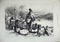 Old Antique Print 1872 Ireland Sketches Ferry River Shannon Boat Pigs Man 19th