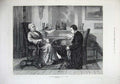 Original Old Antique Print 1872 Man Reading Book Dog Malade Imaginaire Webb