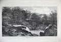 Original Old Antique Print 1872 Pont-Y-Pair Bettws-Y-Coed Wales Waterfall River