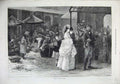 Old Antique Print 1872 Fine Art Spring Covent Garden Flower Seller Basket 19th