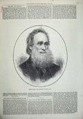 Old Antique Print 1872 Portrait Robert Moffat Missionary South Africa Art 19th