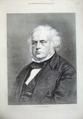 Original Old Antique Print 1872 Portrait Hon. John Bright Parliament Man 19th