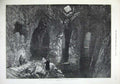 Old Antique Print 1872 Jerusalem Rock-Cut Cistern Solomon'S Temple Cave 19th