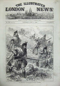 Original Old Antique Print Easter Volunteer Ta Army Review Brighton 1872 War