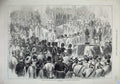 Original Old Antique Print 1872 Funeral Lord Mayo Government House Calcutta