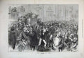 Original Old Antique Print 1872 Scene French Assembly Men Meeting Fighting Art