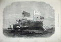 Original Old Antique Print 1872 Floating Twin Screw Sailing Ship Ram Rupert Art
