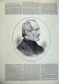 Original Old Antique Print Portrait 1872 Late Joseph Mazzini Man 19th
