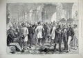 Old Antique Print 1872 Vestibule French National Assembly Versailies Men 19th