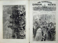 Old Antique Print Thanksgiving Illuminations Lord Mayor City Sword Queen