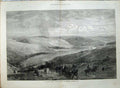 Old Antique Print 1872 Volunteer Review Ta Army Brighton Newmarket Hill 19th