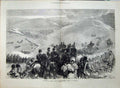 Antique Old Print 1872 Brighton Review Ta Army Woodendean Hill Battle Art 19th