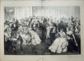Original Old Antique Print 1872 Fine Art Men Women Supper-Time Dance Romance
