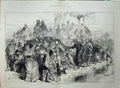 Original Old Antique Print 1872 International Boat Race People Swan Lake 19th