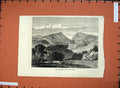 Original Old Antique Print 1872 Lalbourah'S Gate Looshai Country Mountains Art