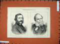 Original Old Antique Print 1872 Portrait Dobson Lumb Stocks Men 19th