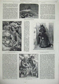 Old Antique Print 1872 Christmas Books Fox Harry Dwarf Wolves Bible King 19th
