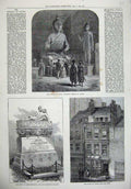 Old Antique Print 1872 Buddhist Temple Galle Monument Renforth Pope House 19th