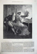 Original Old Antique Print 1872 Song Lady Man Piano Music Romance Fine Art 19th