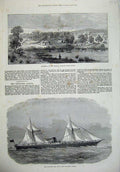 Original Old Antique Print 1872 Klipdrift Diamond Diggings Africa Calcutta Ship