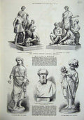 Original Old Antique Print 1872 Prince Consort National Memorial Bust Boyd Girl