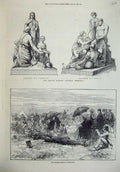 Old Antique Print 1872 Prince Consort Memorial Canadian Rifles Wimbledon 19th