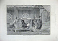 Old Antique Print 1872 Japan Travelling Kago Men Carrying Lady Woman Art 19th