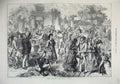 Old Antique Print 1872 Holiday Amusements Parisian People Bougival France 19th