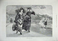 Original Old Antique Print 1872 View Beach Women Bathing Wind Blowing Fine Art