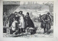 Original Old Antique Print 1872 Leaving Port London Ships Rainbow Boat Fine Art