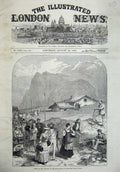Original Old Antique Print 1872 Scene Landslip Savoy Mounth Mont Cenis Tunnel