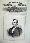 Original Old Antique Print 1872 Portrait Doctor Livingstone Man Fine Art 19th