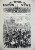 Old Antique Print 1872 Queen Agricultural Society Show Park Windsor Horse 19th