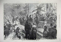 Old Antique Print 1872 Evening Fete Royal Botanic Society Garden Regents 19th