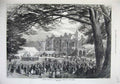Old Antique Print 1872 Fine Art Wedding Festivities Holland House Garden 19th