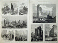 Old Antique Print 1872 Fire Boston America Washington Street Church Art 19th