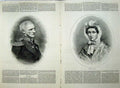Original Old Antique Print 1872 Portrait King Saxony Queen Man WomanVictorian