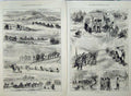 Original Old Antique Print 1872 Battle Wiley Wishford War Army Horses Country